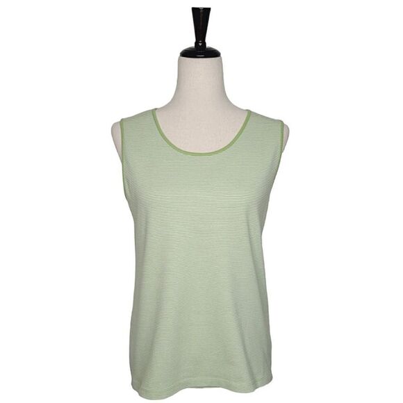 Croft&Barrow Green Striped Stretch Tank Top Size M - Picture 1 of 7